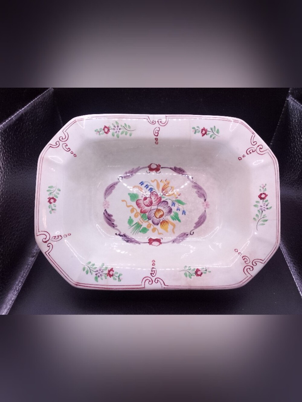 Vintage Adam’s England Calyx Ware Hand Painted Oblong Serving Bowl